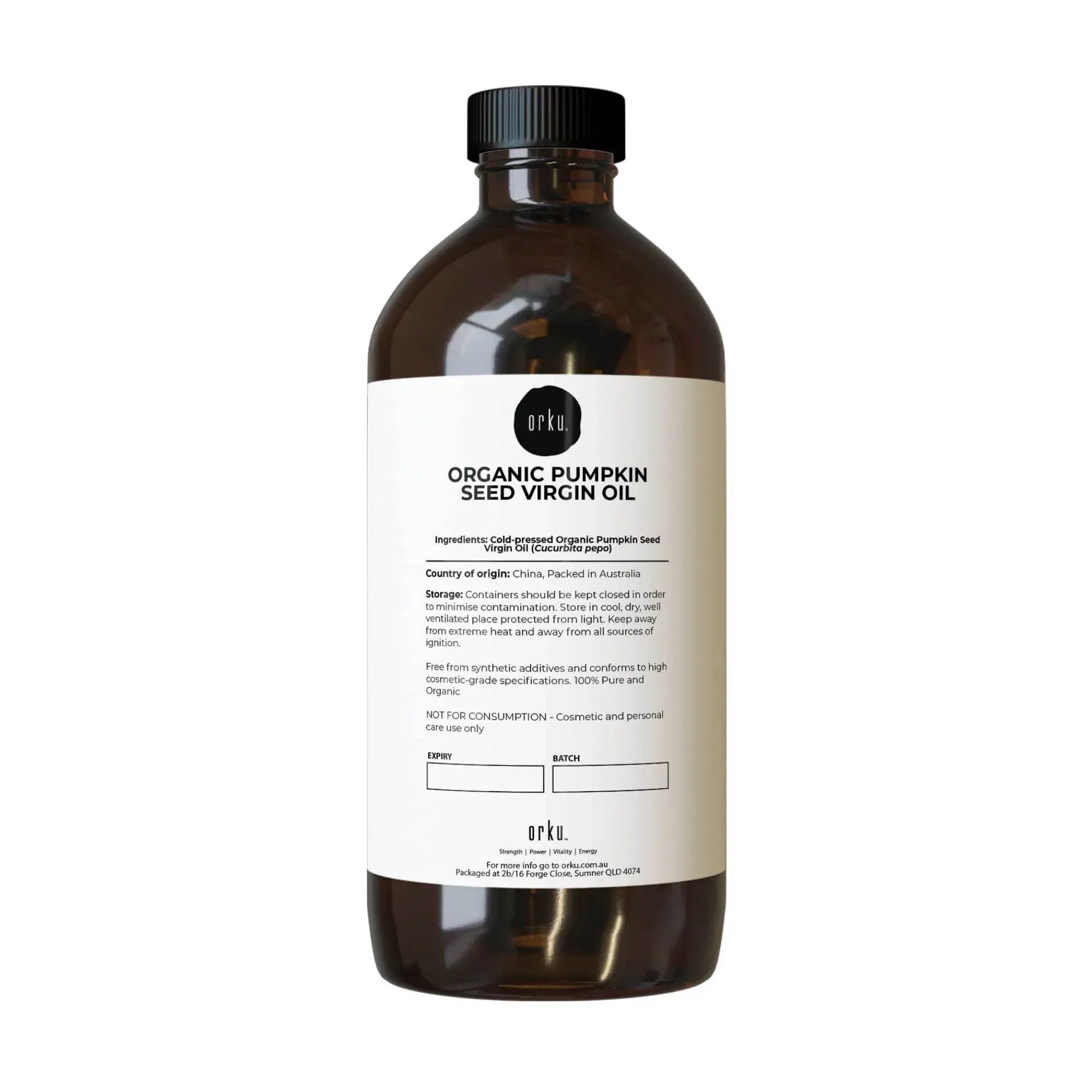 Orku 1L Organic Pumpkin Seed Oil - Virgin Cold Pressed Unrefined Cosmetic Grade V238-SUPDZ-41162537893968