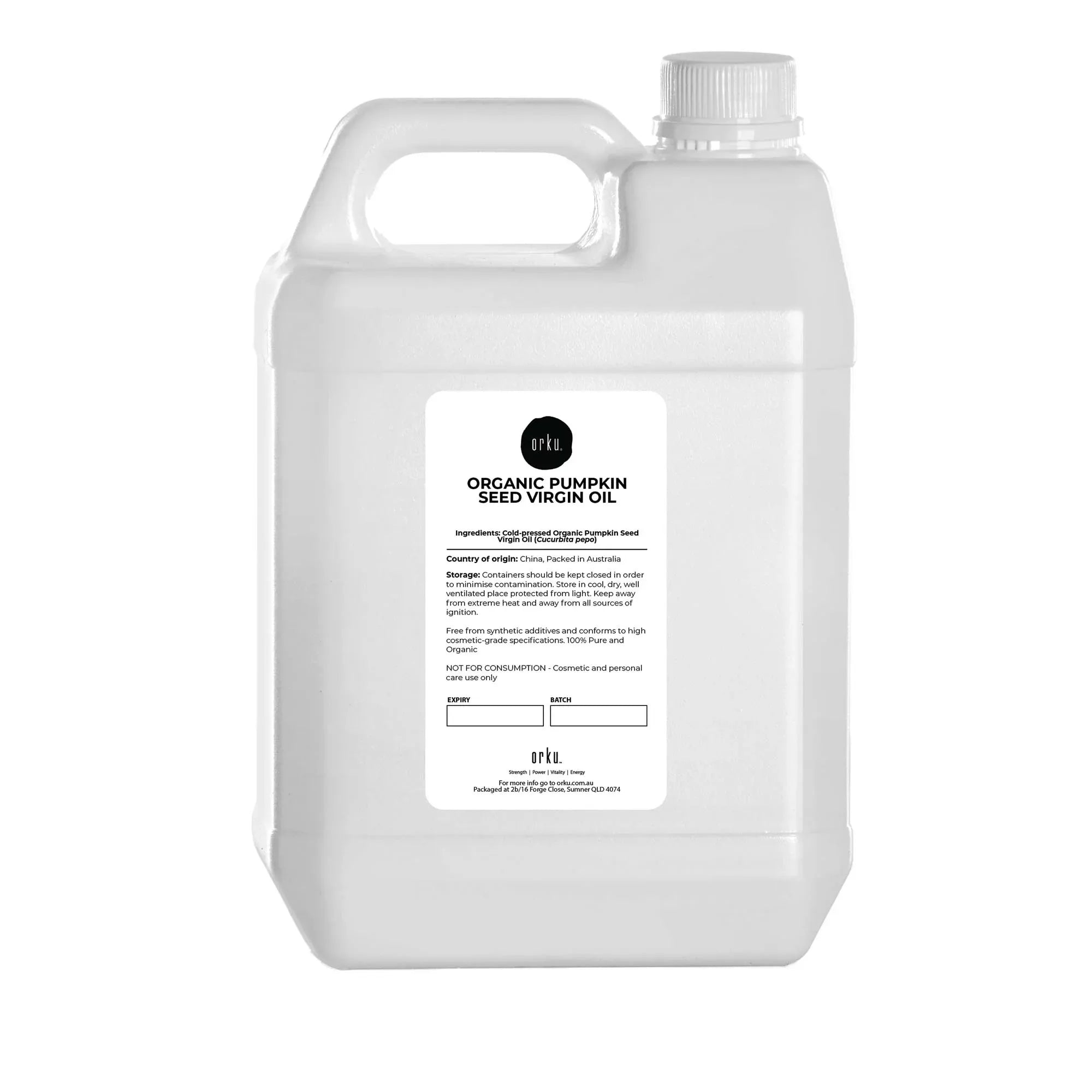 Orku 5L Organic Pumpkin Seed Oil - Virgin Cold Pressed Unrefined Cosmetic Grade V238-SUPDZ-41162538516560