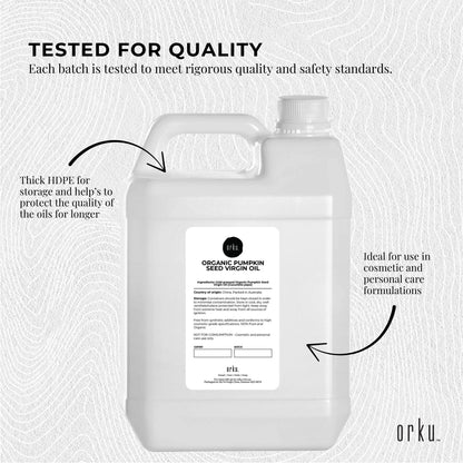 Orku 5L Organic Pumpkin Seed Oil - Virgin Cold Pressed Unrefined Cosmetic Grade V238-SUPDZ-41162538516560