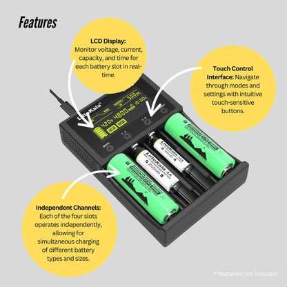 LiitoKala Lii-M4S Battery Charger LCD 4-Slot USB Li-ion NiMH Test Discharge Mode V238-SUPDZ-41167118630992