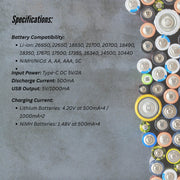 LiitoKala Lii-M4 Smart Battery Charger LCD - 4-Slot USB for 18650 AA AAA Li-ion V238-SUPDZ-41167153594448