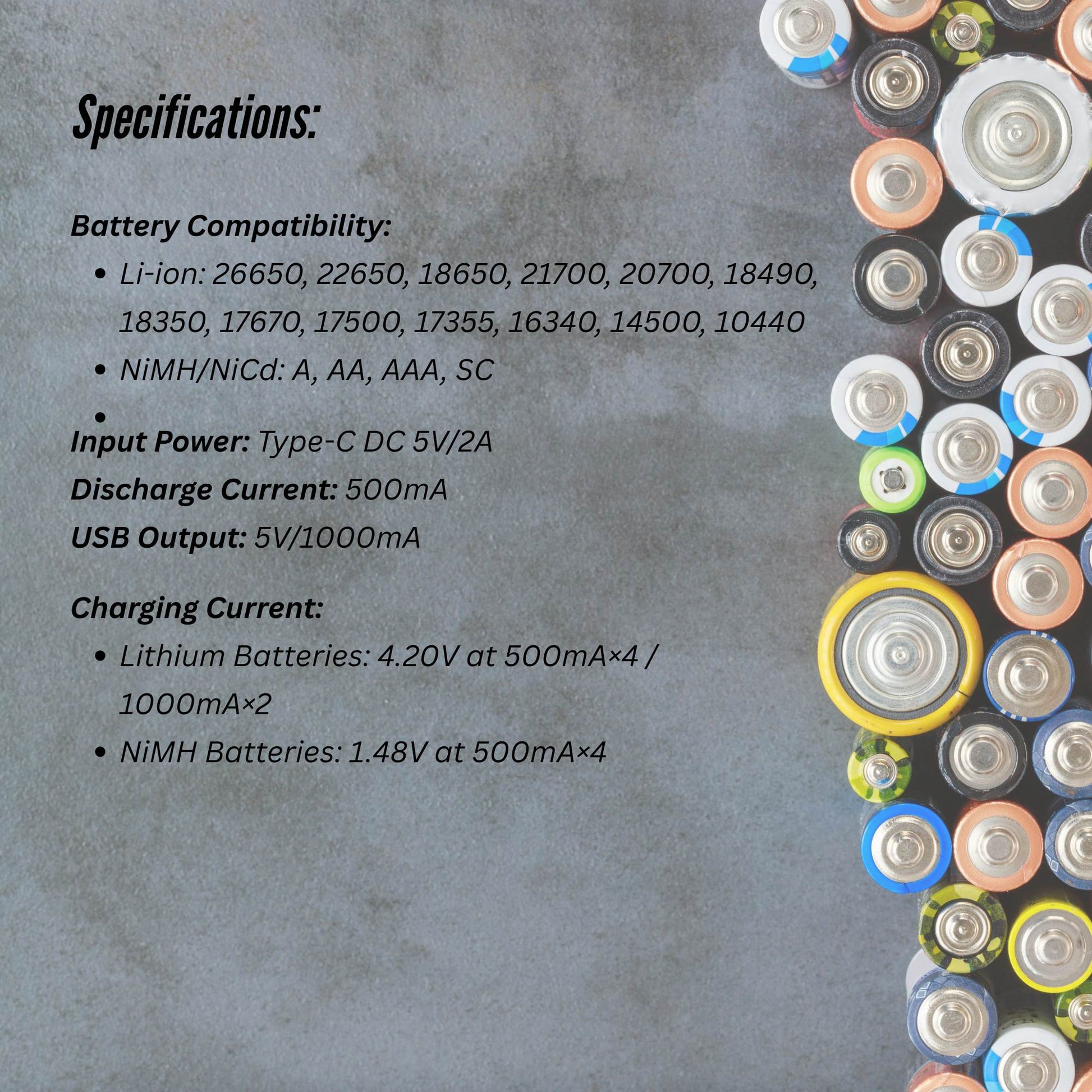 LiitoKala Lii-M4 Smart Battery Charger LCD - 4-Slot USB for 18650 AA AAA Li-ion V238-SUPDZ-41167153594448