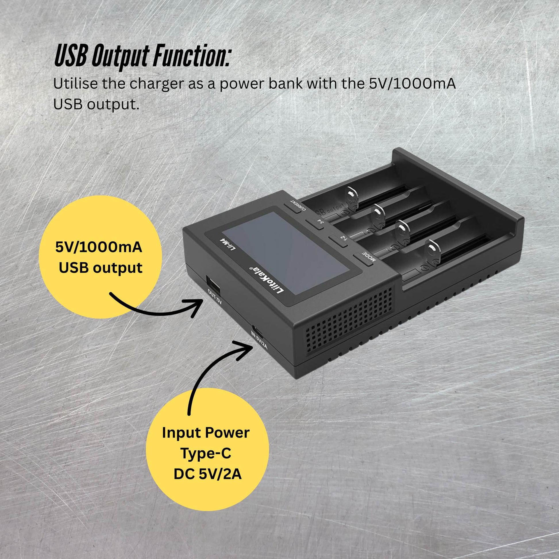 LiitoKala Lii-M4 Smart Battery Charger LCD - 4-Slot USB for 18650 AA AAA Li-ion V238-SUPDZ-41167153594448