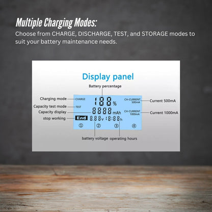 LiitoKala Lii-M4 Smart Battery Charger LCD - 4-Slot USB for 18650 AA AAA Li-ion V238-SUPDZ-41167153594448