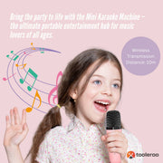 Mini Karaoke Machine and 2x Wireless Microphones Portable Bluetooth Speaker Pink V238-SUPDZ-41169049813072