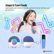 Mini Karaoke Machine and 2x Wireless Microphones Portable Bluetooth Speaker Blue V238-SUPDZ-41169082122320