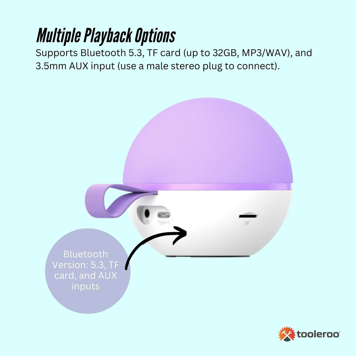 Mini Karaoke Machine - 2x Wireless Microphones Portable Bluetooth Speaker Purple V238-SUPDZ-41169084514384