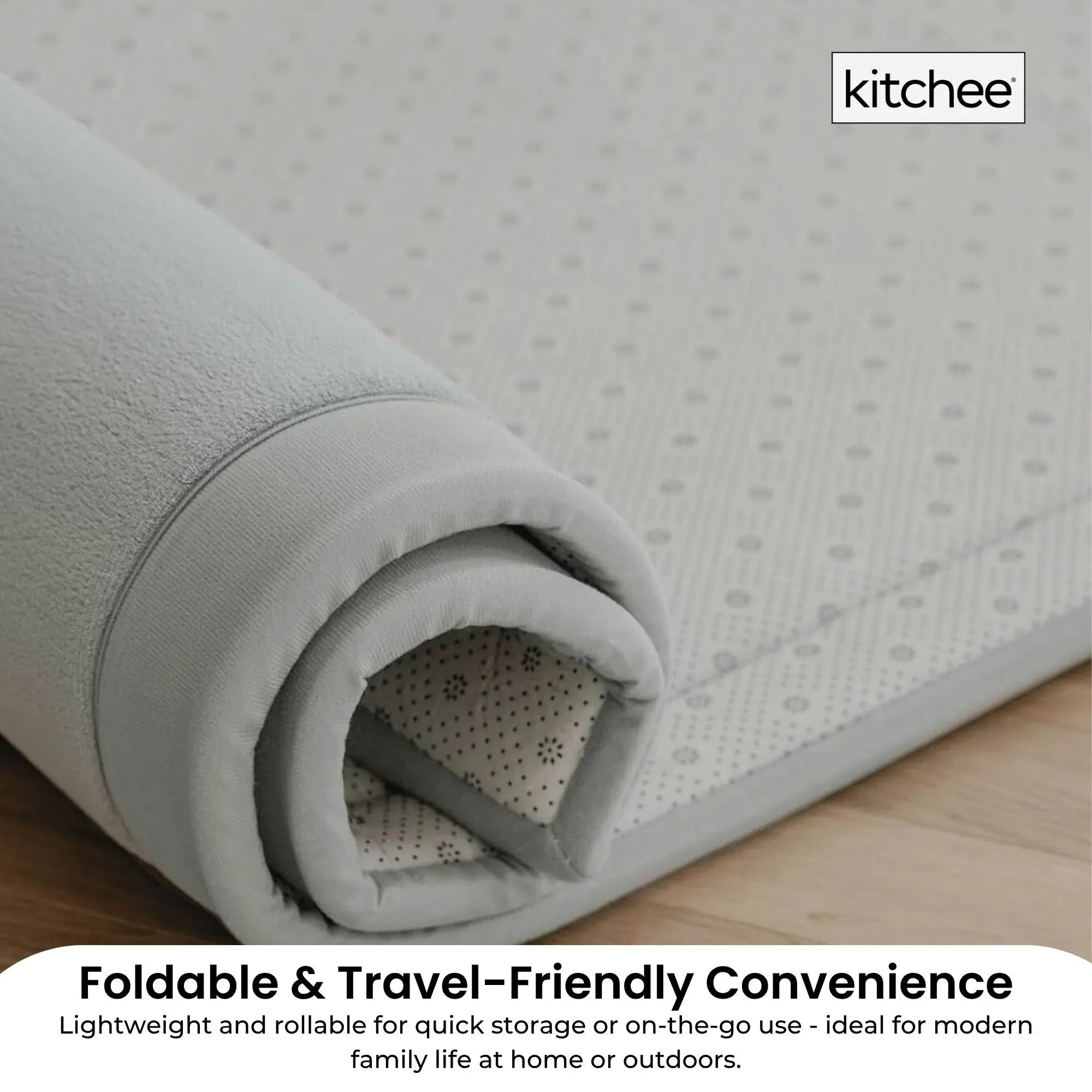 Kitchee Foam Floor Mat 150x200cm - Padded Thick Deep Soft Tatami Style Rug Grey V238-SUPDZ-41169708187728