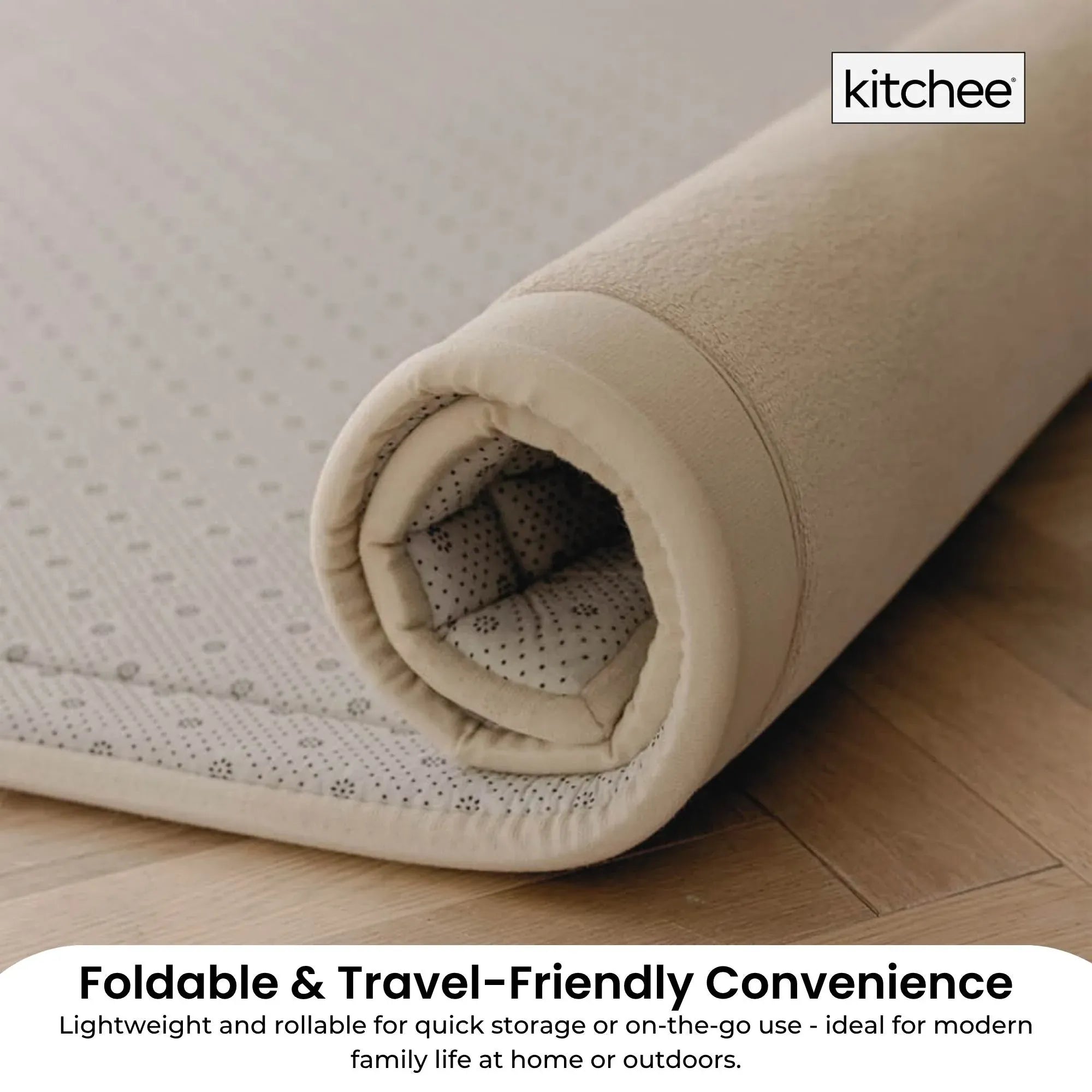 Kitchee Foam Floor Mat 150x200cm - Padded Thick Deep Soft Tatami Style Rug Cream V238-SUPDZ-41169834967120