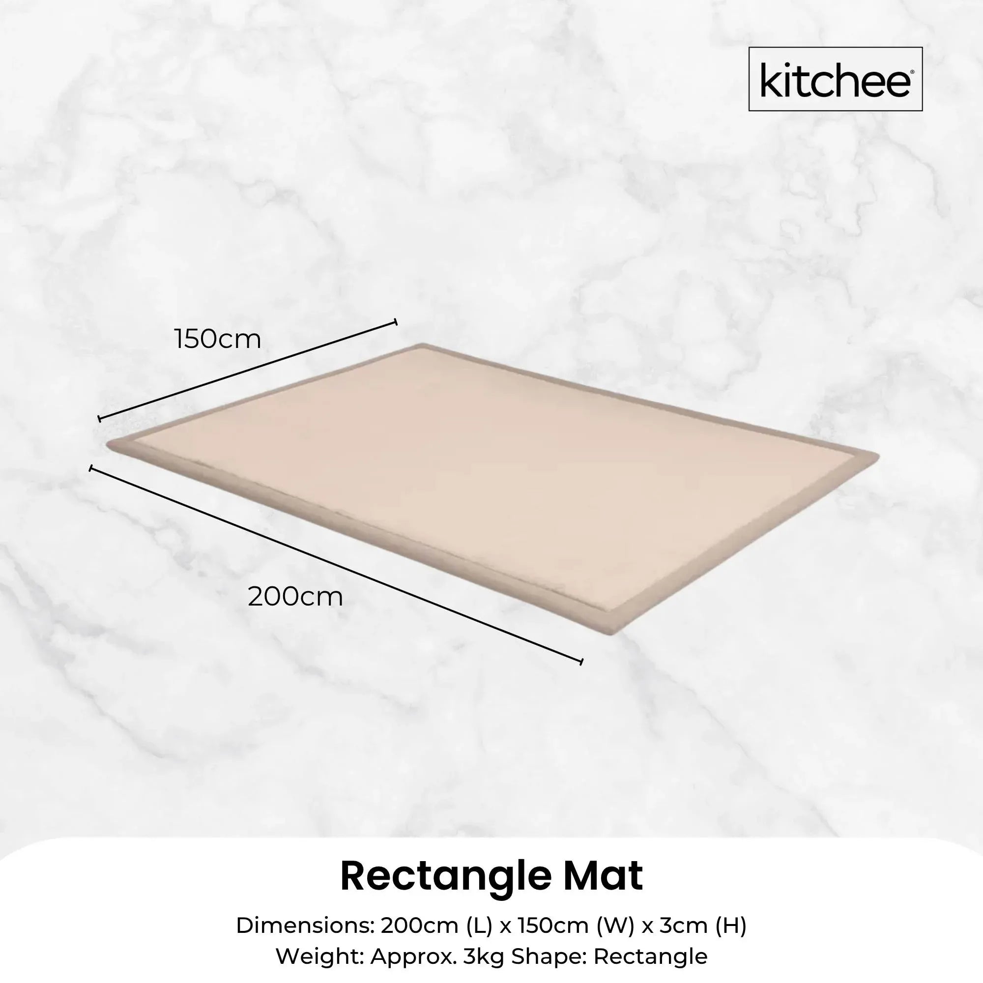 Kitchee Foam Floor Mat 150x200cm - Padded Thick Deep Soft Tatami Style Rug Cream V238-SUPDZ-41169834967120