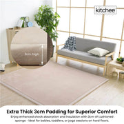 Kitchee Foam Floor Mat 200x200cm - Padded Thick Deep Soft Tatami Style Rug Cream V238-SUPDZ-41169835098192