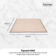 Kitchee Foam Floor Mat 200x200cm - Padded Thick Deep Soft Tatami Style Rug Cream V238-SUPDZ-41169835098192