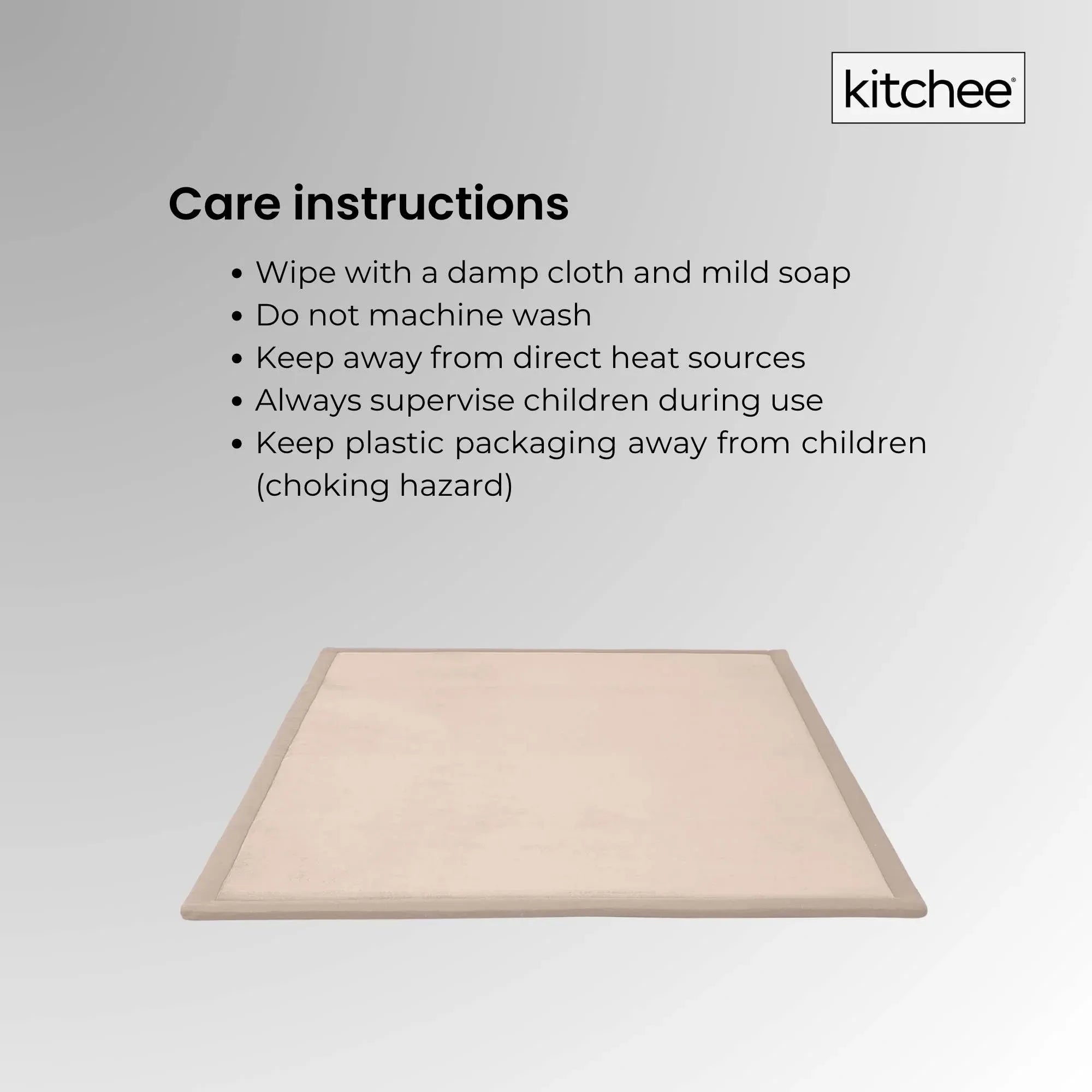 Kitchee Foam Floor Mat 200x200cm - Padded Thick Deep Soft Tatami Style Rug Cream V238-SUPDZ-41169835098192