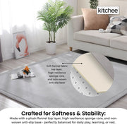 Kitchee Foam Floor Mat 200x200cm - Padded Thick Deep Soft Tatami Style Rug Grey V238-SUPDZ-41169835229264