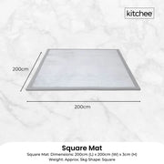 Kitchee Foam Floor Mat 200x200cm - Padded Thick Deep Soft Tatami Style Rug Grey V238-SUPDZ-41169835229264