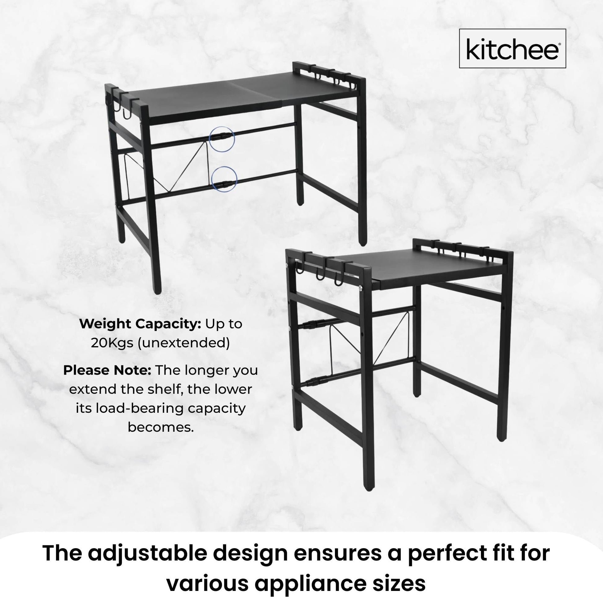 Kitchee Microwave Single Shelf - Expanding Storage Rack Kitchen Organiser Stand V238-SUPDZ-41172633190480