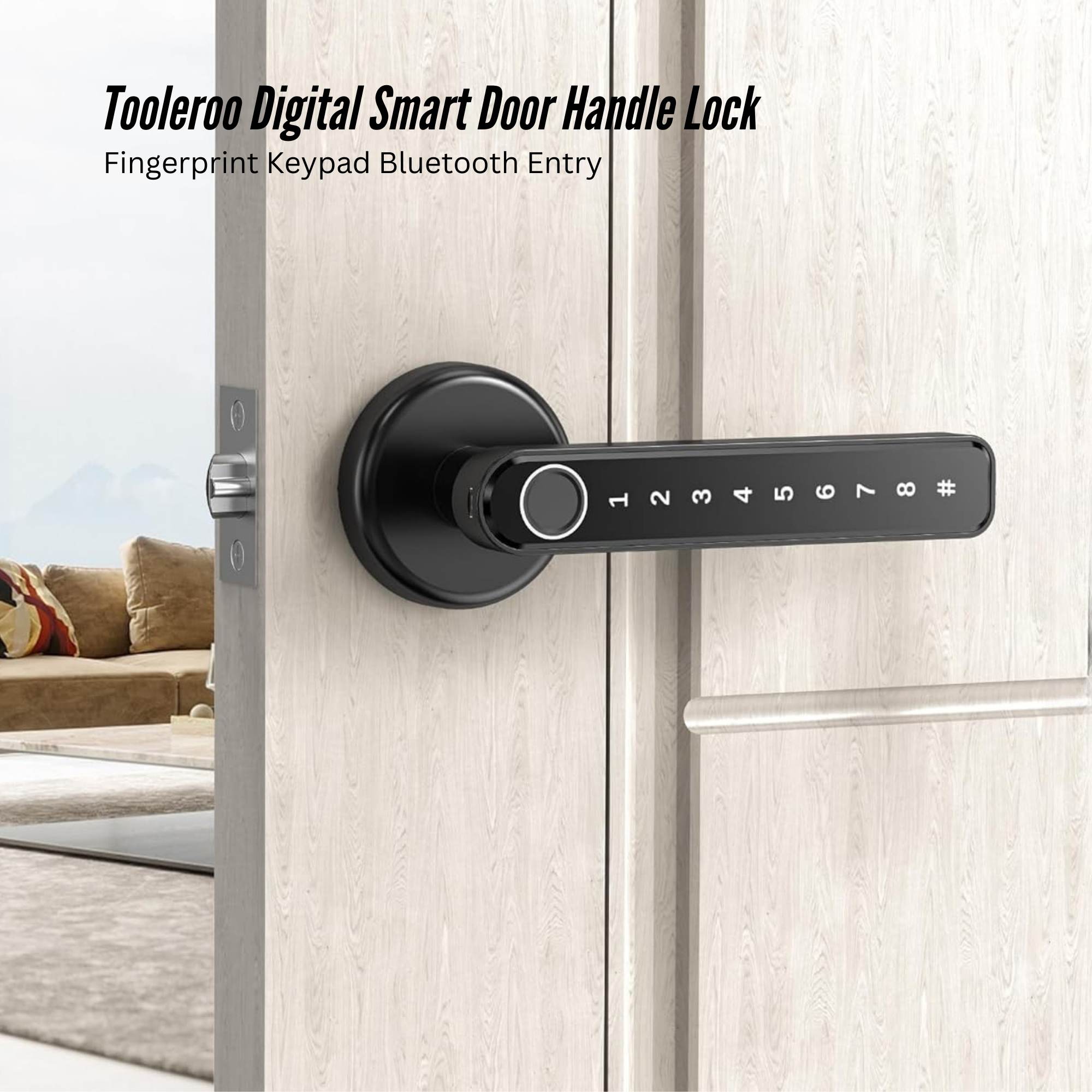 Tooleroo Digital Smart Door Lock Handle - 5in1 Keypad Home Entry Security System V238-SUPDZ-41175156031568