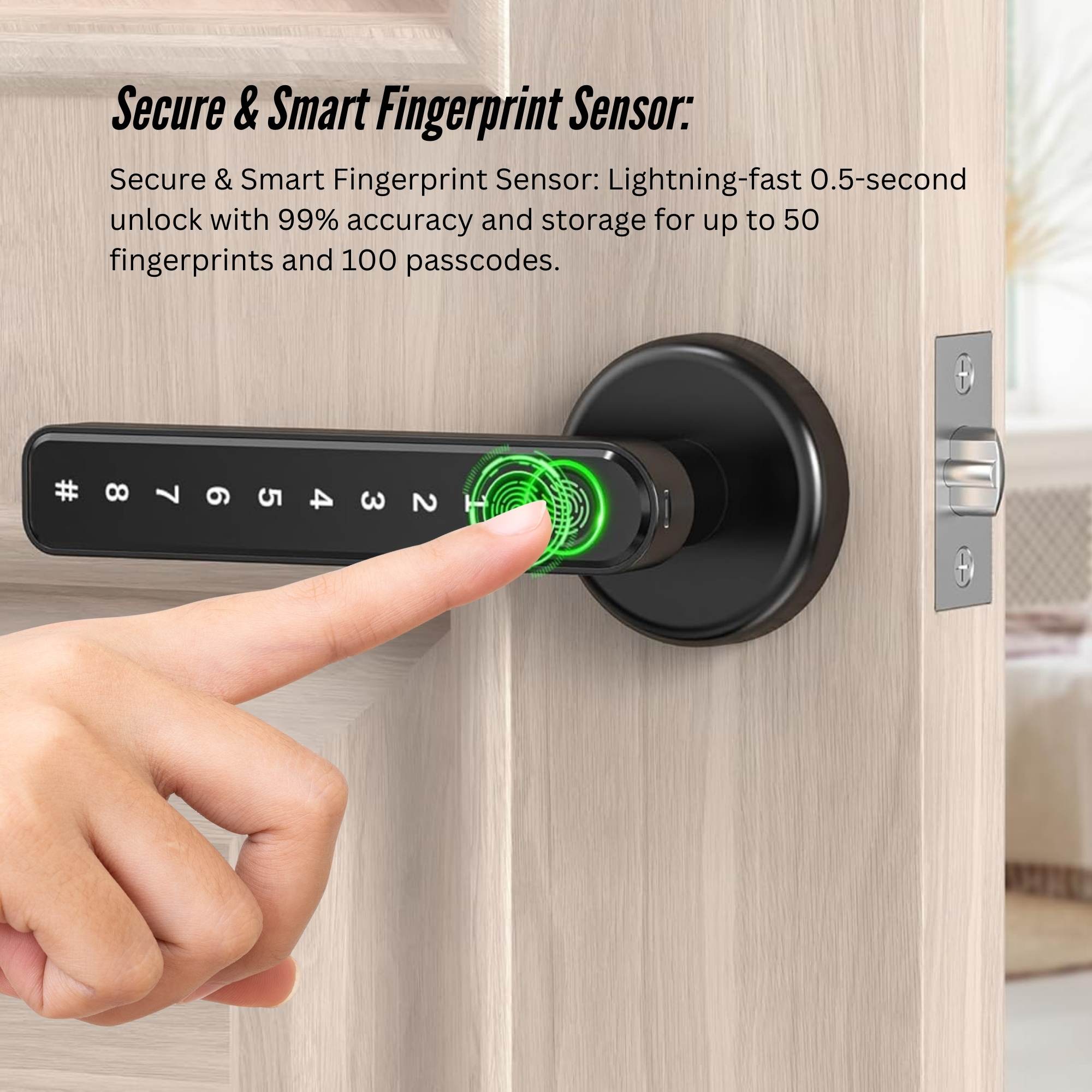 Tooleroo Digital Smart Door Lock Handle - 5in1 Keypad Home Entry Security System V238-SUPDZ-41175156031568