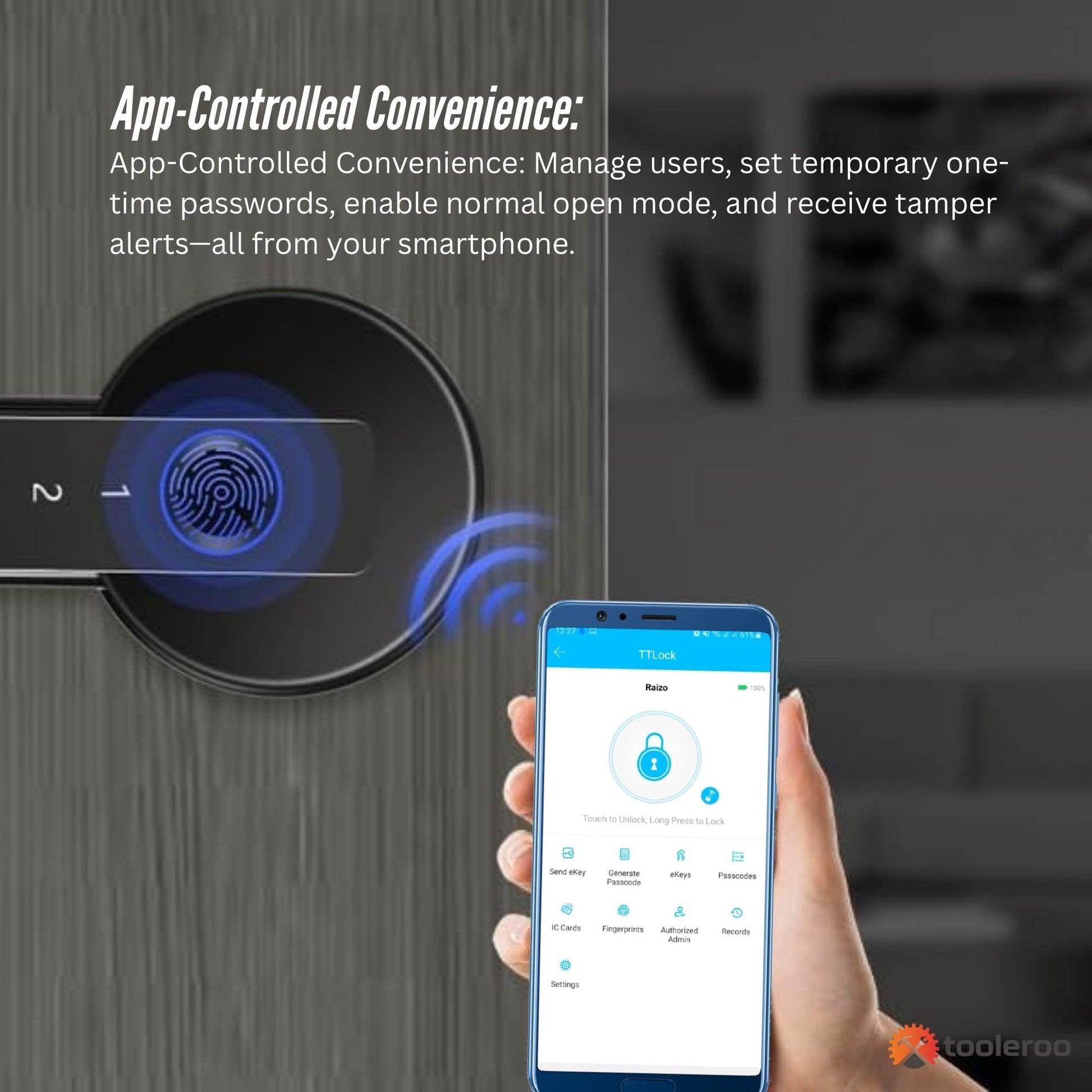 Tooleroo Digital Smart Door Lock Handle - 5in1 Keypad Home Entry Security System V238-SUPDZ-41175156031568