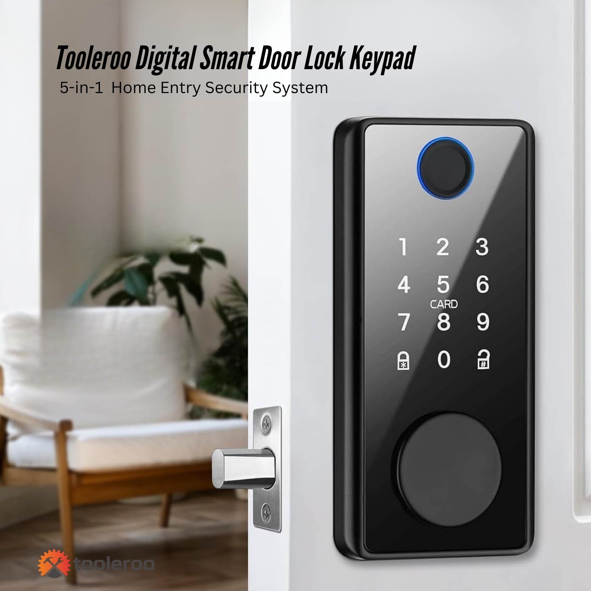 Tooleroo Digital Smart Door Lock Keypad - 5-in-1 Home Entry Security System V238-SUPDZ-41181933174864