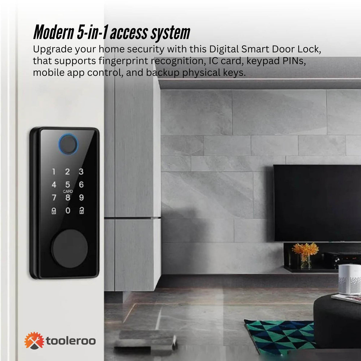 Tooleroo Digital Smart Door Lock Keypad - 5-in-1 Home Entry Security System V238-SUPDZ-41181933174864