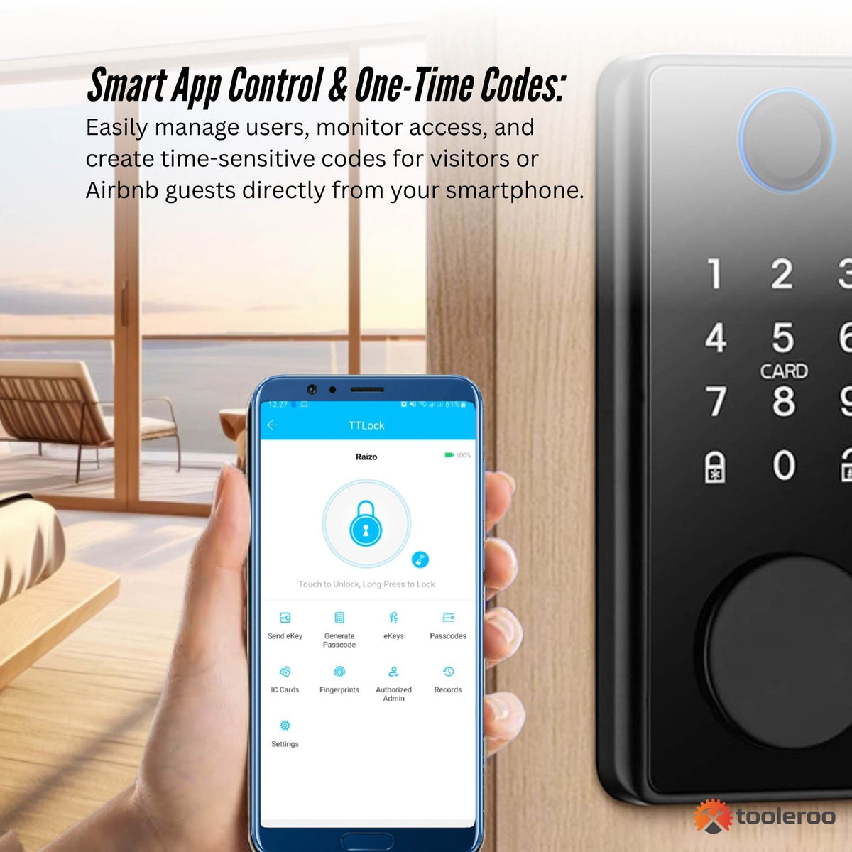 Tooleroo Digital Smart Door Lock Keypad - 5-in-1 Home Entry Security System V238-SUPDZ-41181933174864
