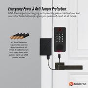 Tooleroo Digital Smart Door Lock Keypad - 5-in-1 Home Entry Security System V238-SUPDZ-41181933174864
