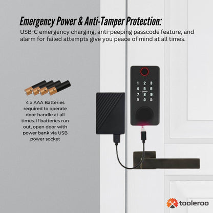 Tooleroo Digital Smart Door Lock Keypad - 5-in-1 Home Entry Security System V238-SUPDZ-41181933174864