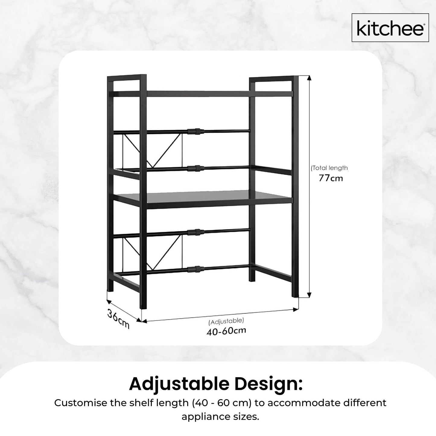 Kitchee Microwave Double Shelf - Expanding Storage Rack Kitchen Organiser Stand V238-SUPDZ-41181999956048