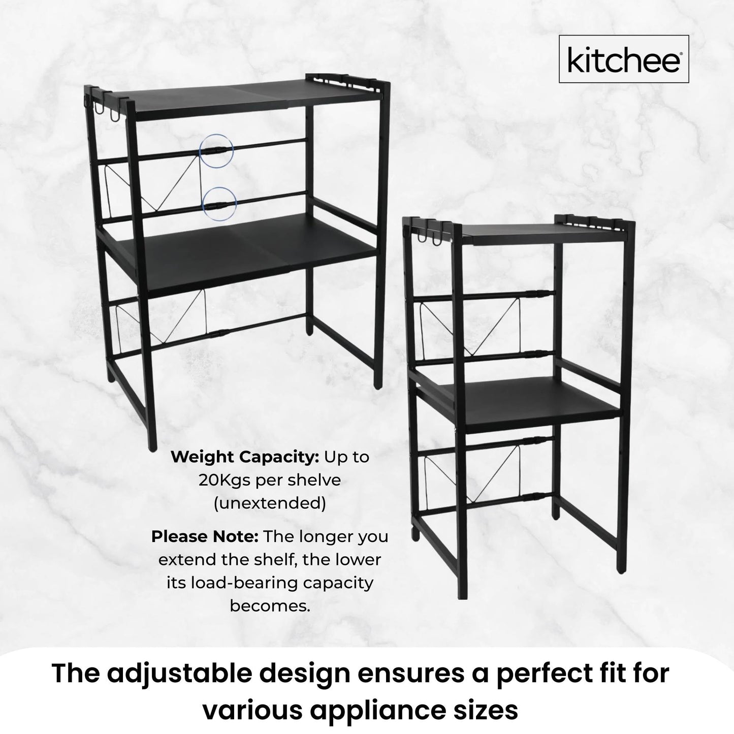 Kitchee Microwave Double Shelf - Expanding Storage Rack Kitchen Organiser Stand V238-SUPDZ-41181999956048