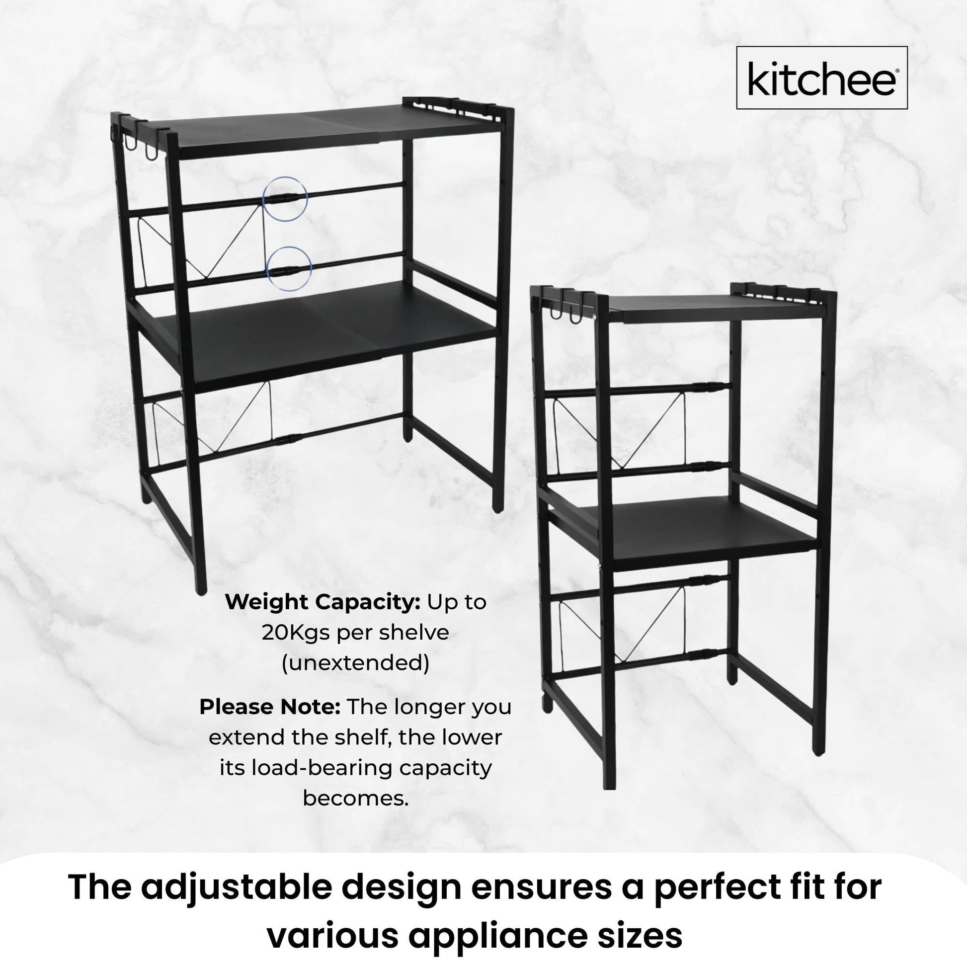 Kitchee Microwave Double Shelf - Expanding Storage Rack Kitchen Organiser Stand V238-SUPDZ-41181999956048