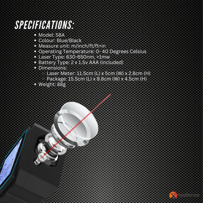 Tooleroo 40m Digital Laser Distance Measurer - LCD Area Volume Meter Tool V238-SUPDZ-41184926629968