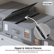 1x Kitchee Foldable Bed Sheet Storage Box - Linen and Closet Organiser Grey V238-SUPDZ-41188720443472
