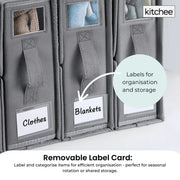 1x Kitchee Foldable Bed Sheet Storage Box - Linen and Closet Organiser Grey V238-SUPDZ-41188720443472