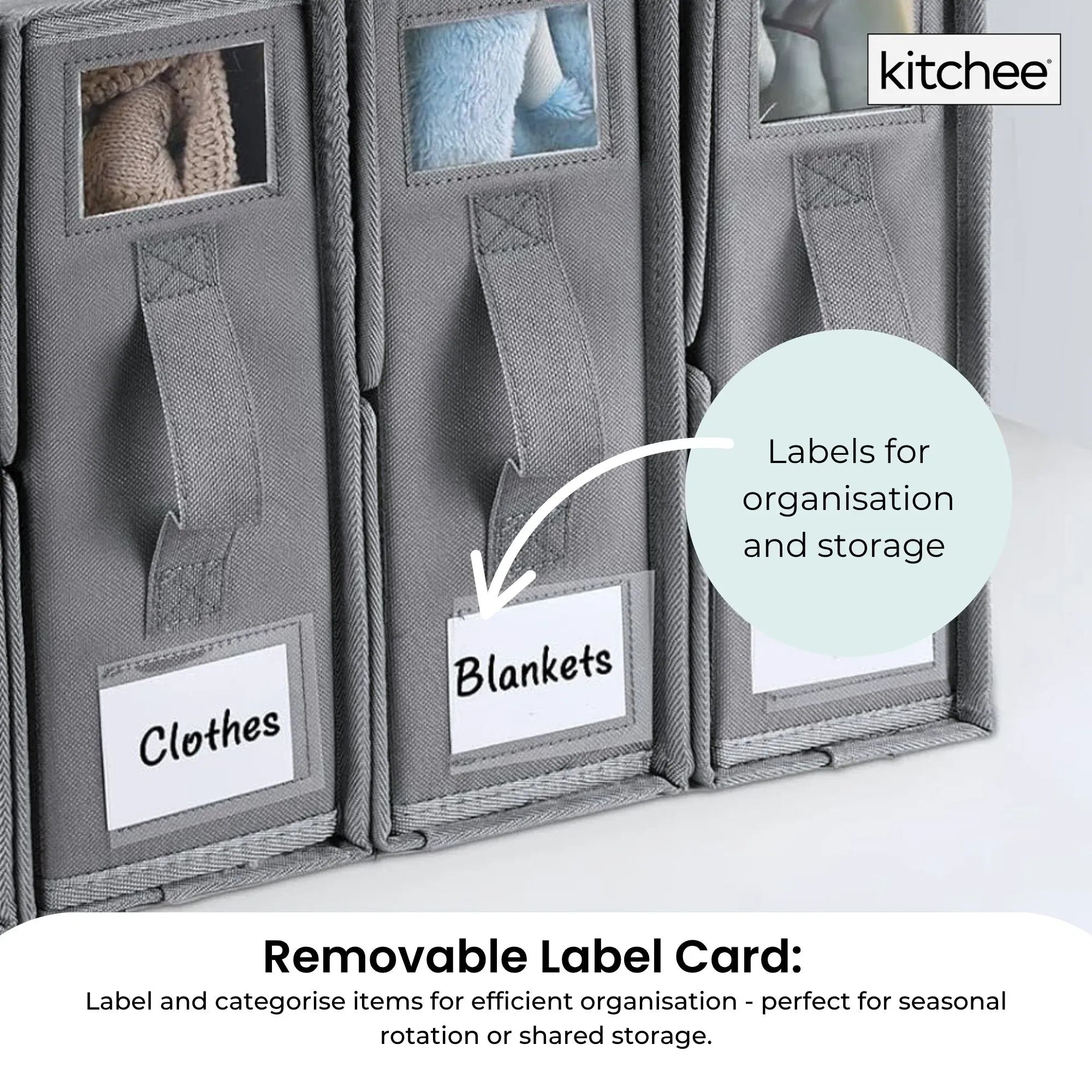 1x Kitchee Foldable Bed Sheet Storage Box - Linen and Closet Organiser Grey V238-SUPDZ-41188720443472