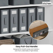 1x Kitchee Foldable Bed Sheet Storage Box - Linen and Closet Organiser Grey V238-SUPDZ-41188720443472