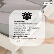 1x Kitchee Foldable Bed Sheet Storage Box - Linen and Closet Organiser Grey V238-SUPDZ-41188720443472