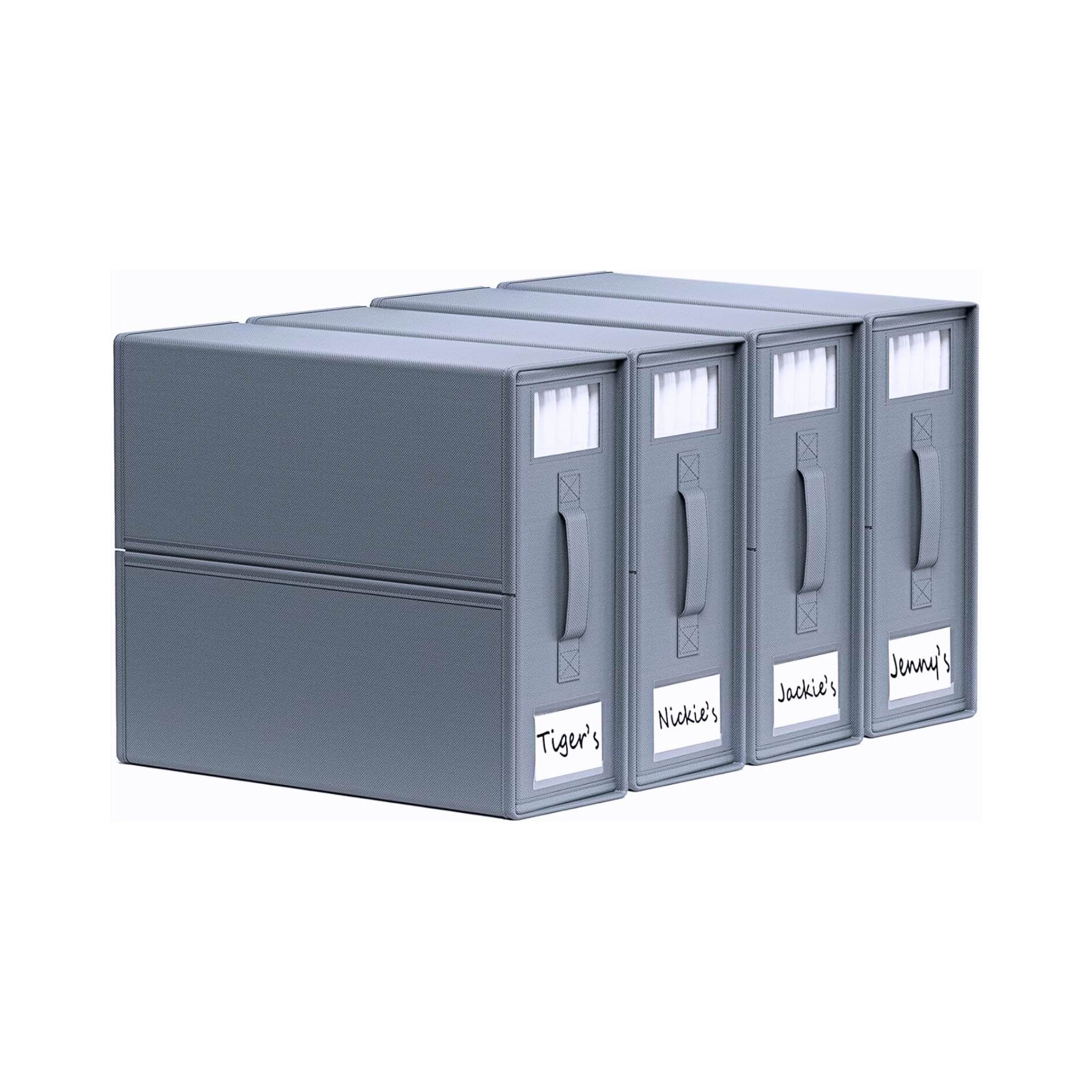 4x Kitchee Foldable Bed Sheet Storage Box - Linen and Closet Organiser Grey V238-SUPDZ-41188839948368
