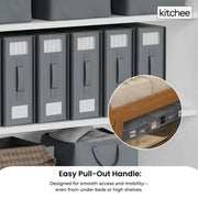 10x Kitchee Foldable Bed Sheet Storage Box - Linen and Closet Organiser Grey V238-SUPDZ-41188849090640