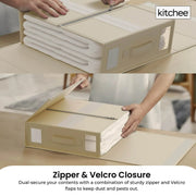 1x Kitchee Foldable Bed Sheet Storage Box - Linen and Closet Organiser Beige V238-SUPDZ-41188856037456