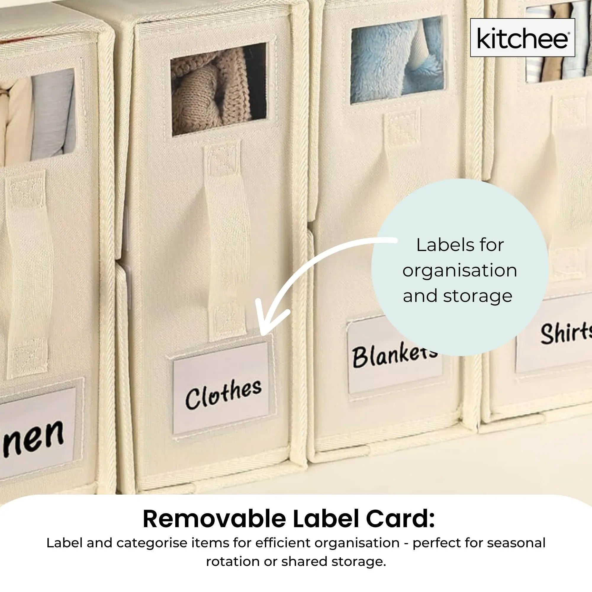 1x Kitchee Foldable Bed Sheet Storage Box - Linen and Closet Organiser Beige V238-SUPDZ-41188856037456
