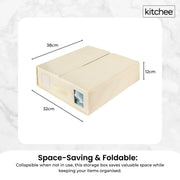 1x Kitchee Foldable Bed Sheet Storage Box - Linen and Closet Organiser Beige V238-SUPDZ-41188856037456