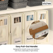1x Kitchee Foldable Bed Sheet Storage Box - Linen and Closet Organiser Beige V238-SUPDZ-41188856037456