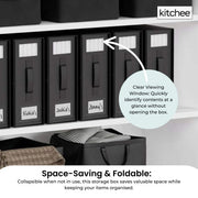 1x Kitchee Foldable Bed Sheet Storage Box - Linen and Closet Organiser Black V238-SUPDZ-41188864196688