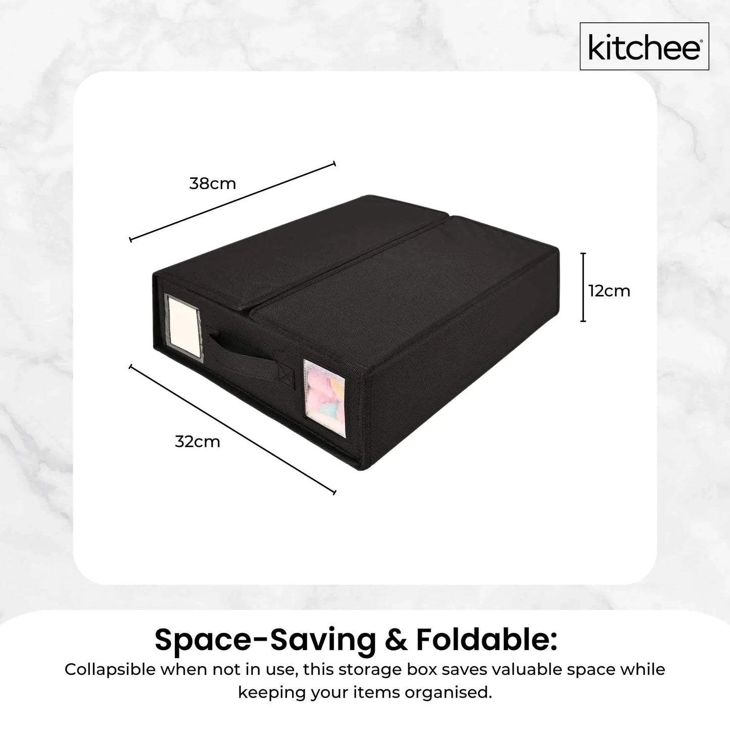 1x Kitchee Foldable Bed Sheet Storage Box - Linen and Closet Organiser Black V238-SUPDZ-41188864196688