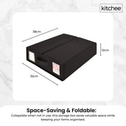1x Kitchee Foldable Bed Sheet Storage Box - Linen and Closet Organiser Black V238-SUPDZ-41188864196688