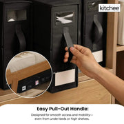 1x Kitchee Foldable Bed Sheet Storage Box - Linen and Closet Organiser Black V238-SUPDZ-41188864196688