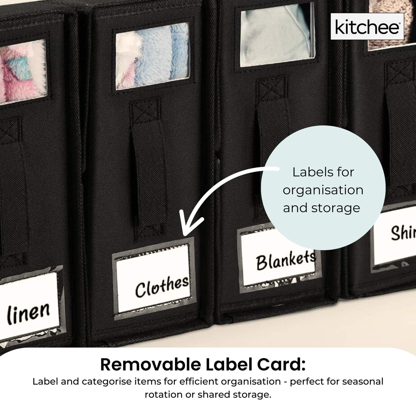 4x Kitchee Foldable Bed Sheet Storage Box - Linen and Closet Organiser Black V238-SUPDZ-41188865409104