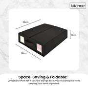 10x Kitchee Foldable Bed Sheet Storage Box - Linen and Closet Organiser Black V238-SUPDZ-41188868915280