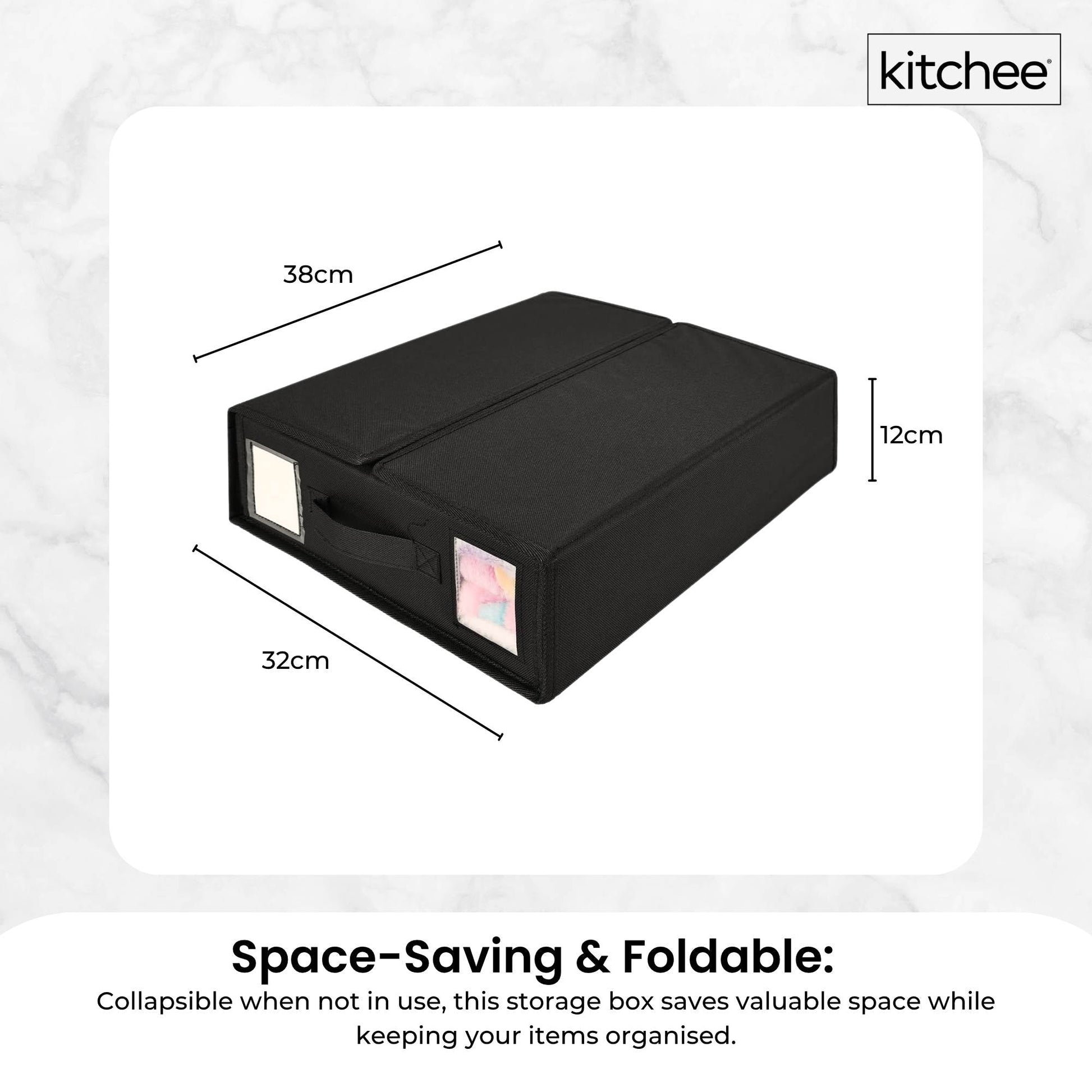 10x Kitchee Foldable Bed Sheet Storage Box - Linen and Closet Organiser Black V238-SUPDZ-41188868915280